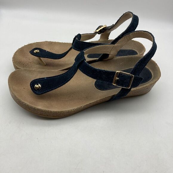 Cordani Blue Suede T-strap Sandals Size 38/7,5 Made in Italy - Picture 1 of 12
